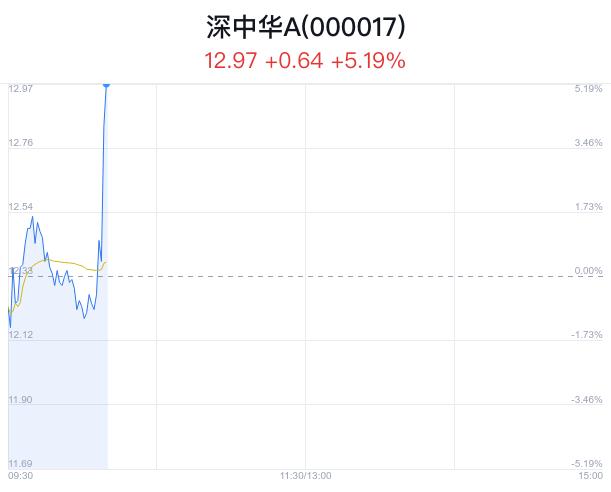 深中华A盘中大涨5.19% 股价创1月新高