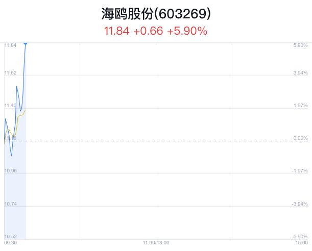 海鸥股份盘中大涨5.90% 股价创1月新高