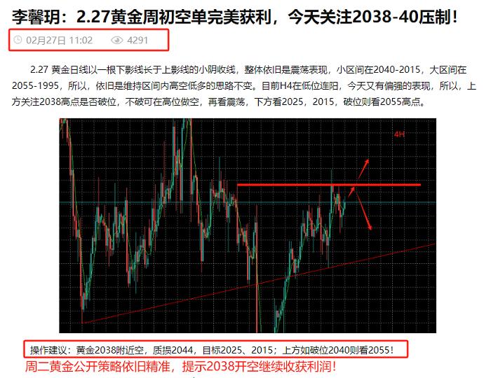 李馨玥：2.28黄金晚间思路依旧不变，金油精准策略持续拿利中！