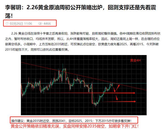 李馨玥：2.28黄金晚间思路依旧不变，金油精准策略持续拿利中！