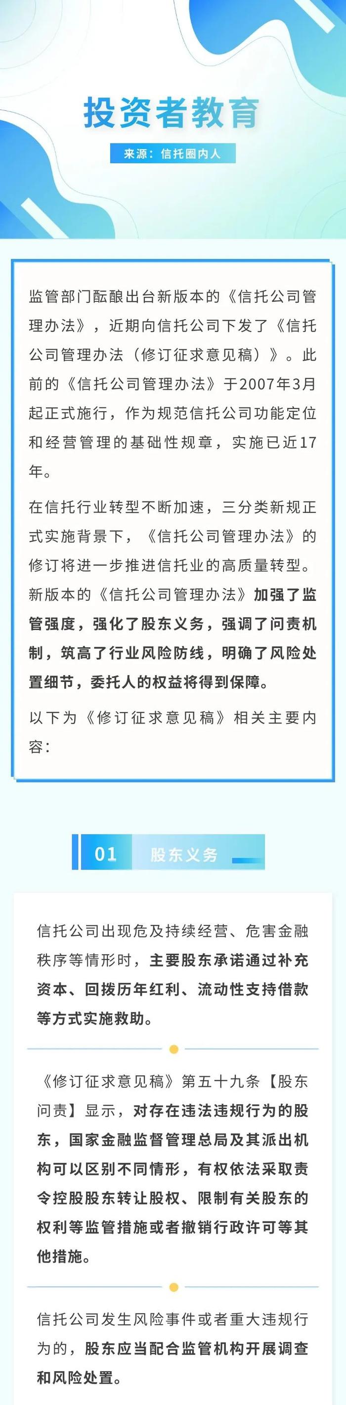 投资者教育 | 新版本《信托公司管理办法》即将出台，将如何保障信托投资者权益？