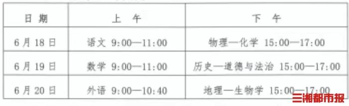 定了！湖南今年统一中考时间6月18-20日