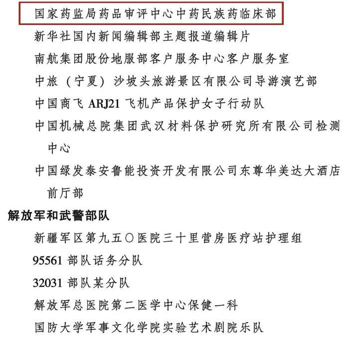 祝贺！药审中心中药民族药临床部被授予“全国三八红旗集体”称号