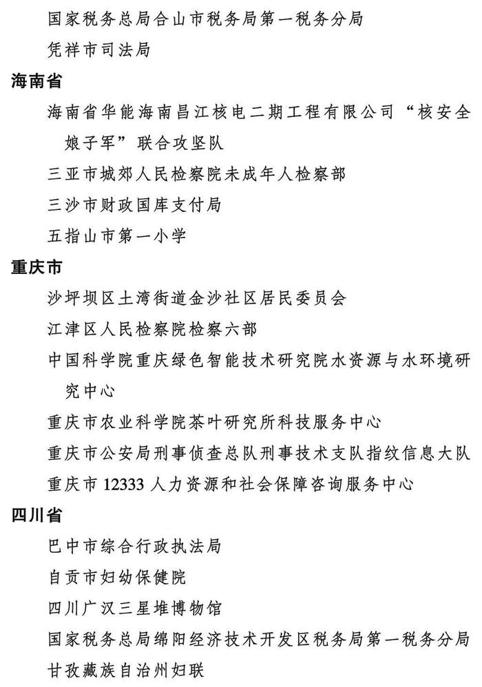 全国三八红旗手标兵、全国三八红旗手、全国三八红旗集体全名单