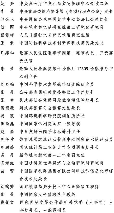 中央和国家机关2023年度全国三八红旗手标兵、全国三八红旗手、全国三八红旗集体名单