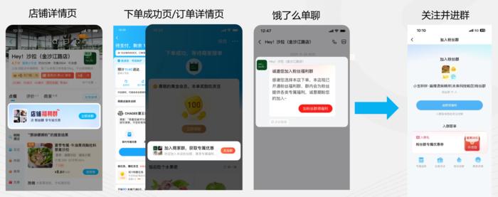 商家粉丝群在不同页面展示入口