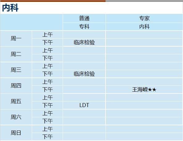 上海新华医院2024年3月份门诊一览表