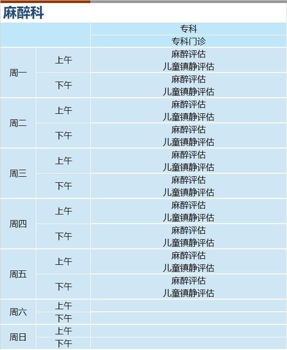 上海新华医院2024年3月份门诊一览表