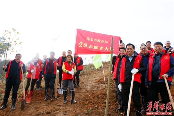 邵东市教育局党员志愿服务大队开展植树活动