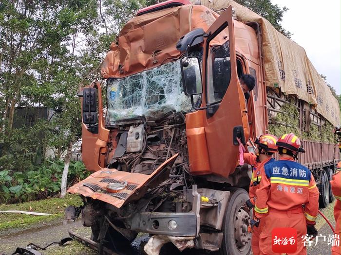 两天两起货车追尾车祸，澄迈消防提醒→