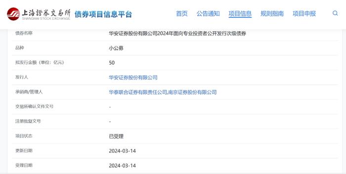 华安证券150亿债券项目获受理，上月刚因研报问题两收“罚单”