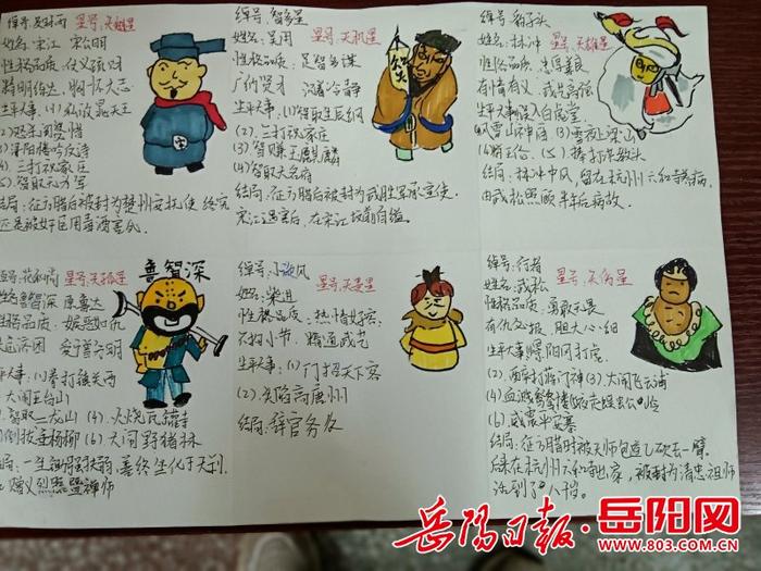 平江县三阳明德学校：趣读《水浒》故事，巧绘思维导图