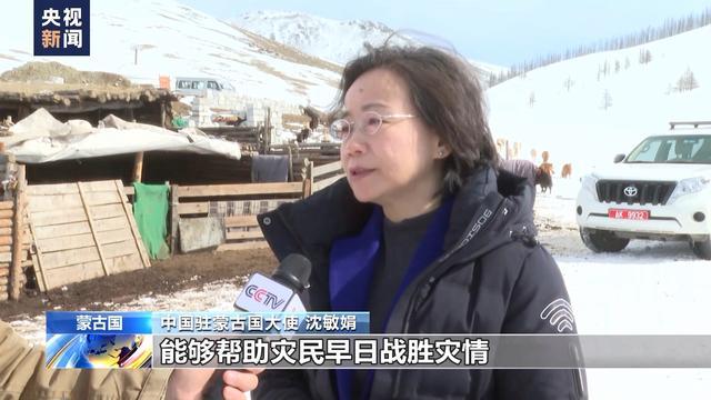 蒙古国遭遇冰雪灾害 中国赈灾物资送至灾民手中