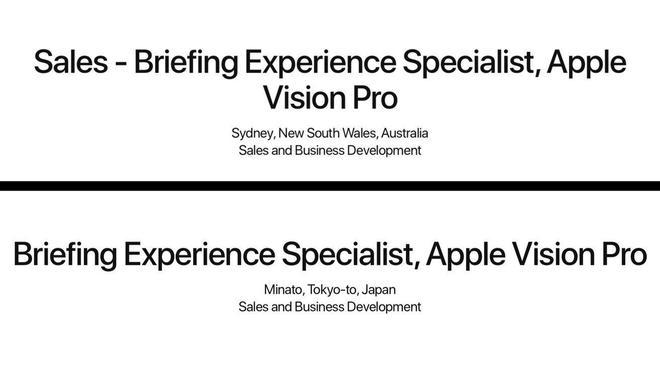 招聘信息暗示苹果最快4月在澳大利亚和日本发售 Vision Pro 头显