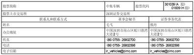 证券代码：301039   证券简称：中集车辆   公告编号：2024-024