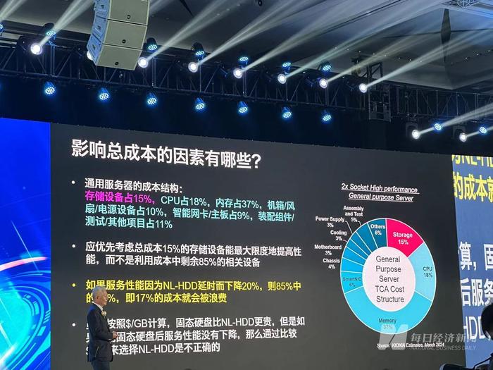 铠侠首席技术执行官柳茂知在会上发表演讲 图片来源:每经记者 王晶 摄