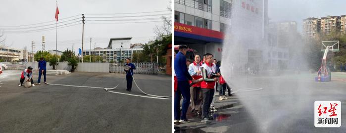 简阳市红十字会组织红十字志愿服务队队员进行火灾现场处置技巧学习