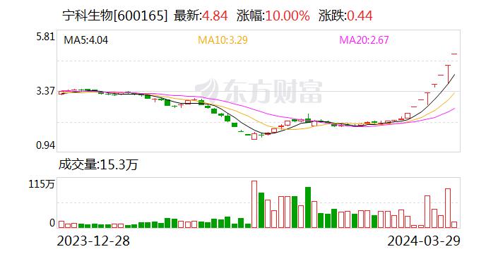 竞价看龙头：宁科生物一字涨停晋级8连板