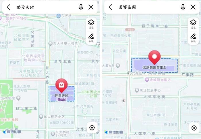 世贸天阶和合生汇周围的小区对比,图源/高德地图