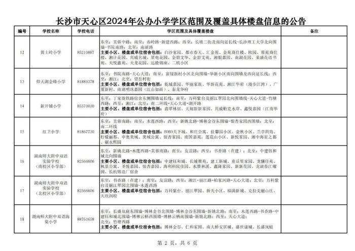 长沙各区公办小学学区范围公布！