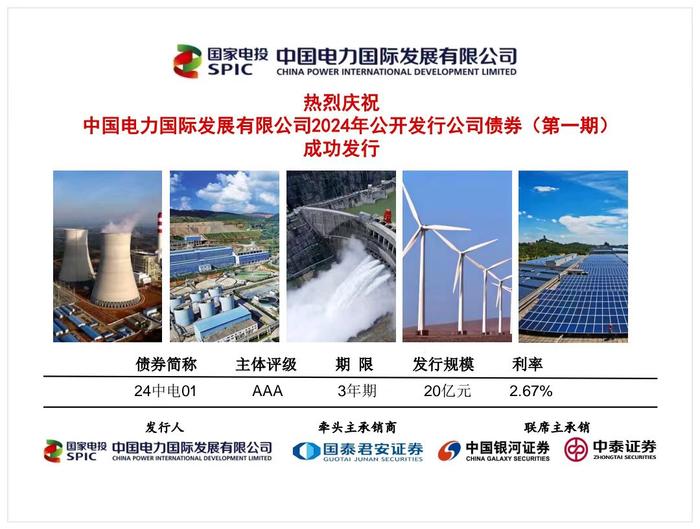 中国电力在上交所发行熊猫公司债券 国泰君安担任牵头主承销商