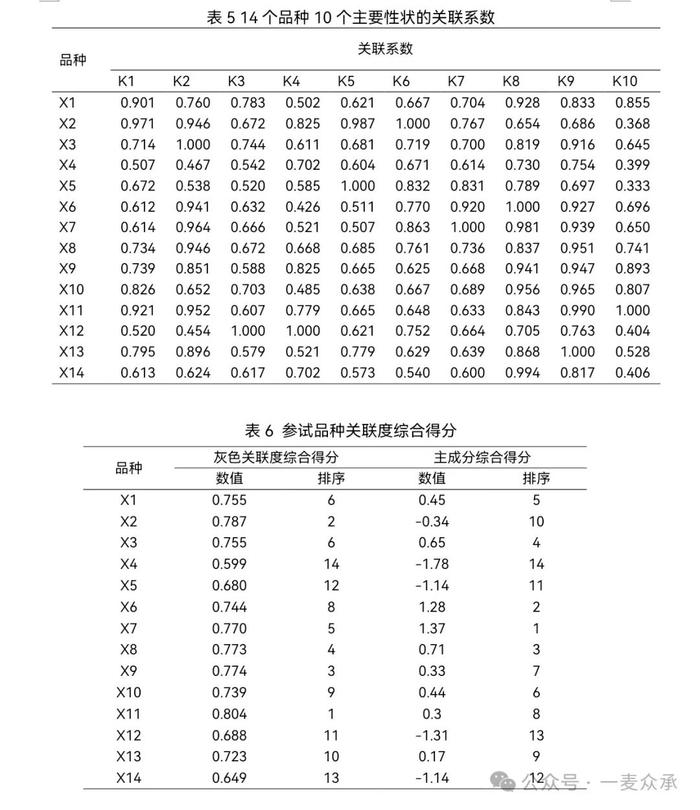 14个黑小麦品种的适应性综合评价（一麦众承  乌日力格）