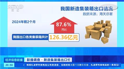 海外订单需求增长！今年前两个月我国出口集装箱总额同比增长近90%