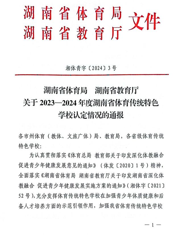 喜讯！常宁市第二中学荣获“湖南省体育传统特色学校”称号
