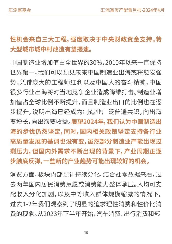 汇添富基金资产配置月报 | 2024年4月：业绩披露期，市场或回归基本面定价逻辑