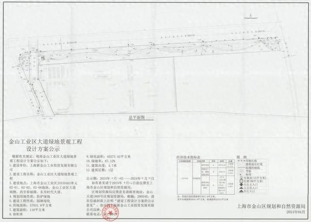 绿地景观工程设计方案公示，就在金山这里→