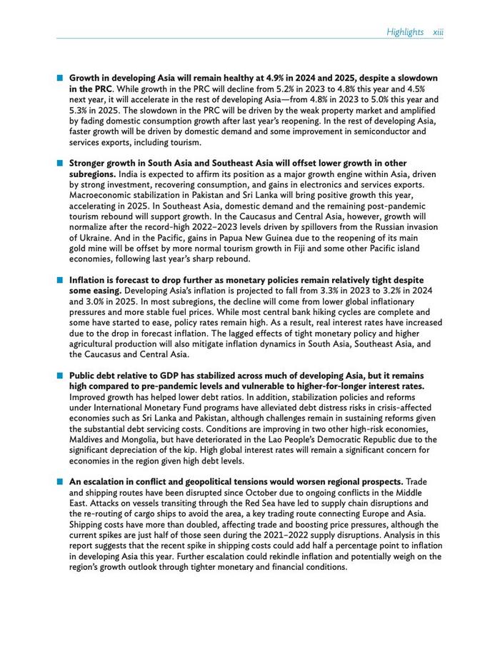 ADB：2024年亚洲发展展望（四月版）报告