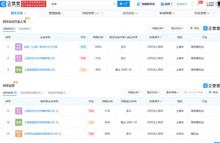 最新！赵薇名下股权再遭冻结，涉及金额500万元