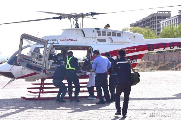 秦汉通航圆满完成一例头部开放性外伤患者直升机航空医疗转运