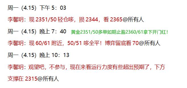 李馨玥：4.19黄金冲高回落避险情绪渐退，日内重回区间高空低多！