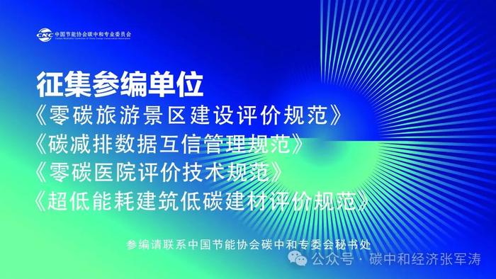 2024年度，中国节能协会碳中和领域团体标准征集工作开始了