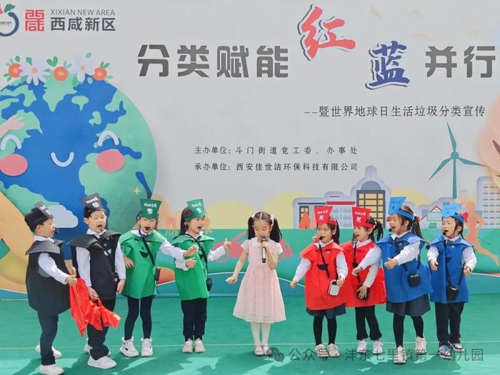 沣东七里镇第一幼儿园世界地球日之垃圾分类活动