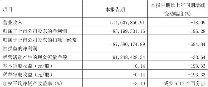 山东玻纤：2024年第一季度亏损8519.93万元