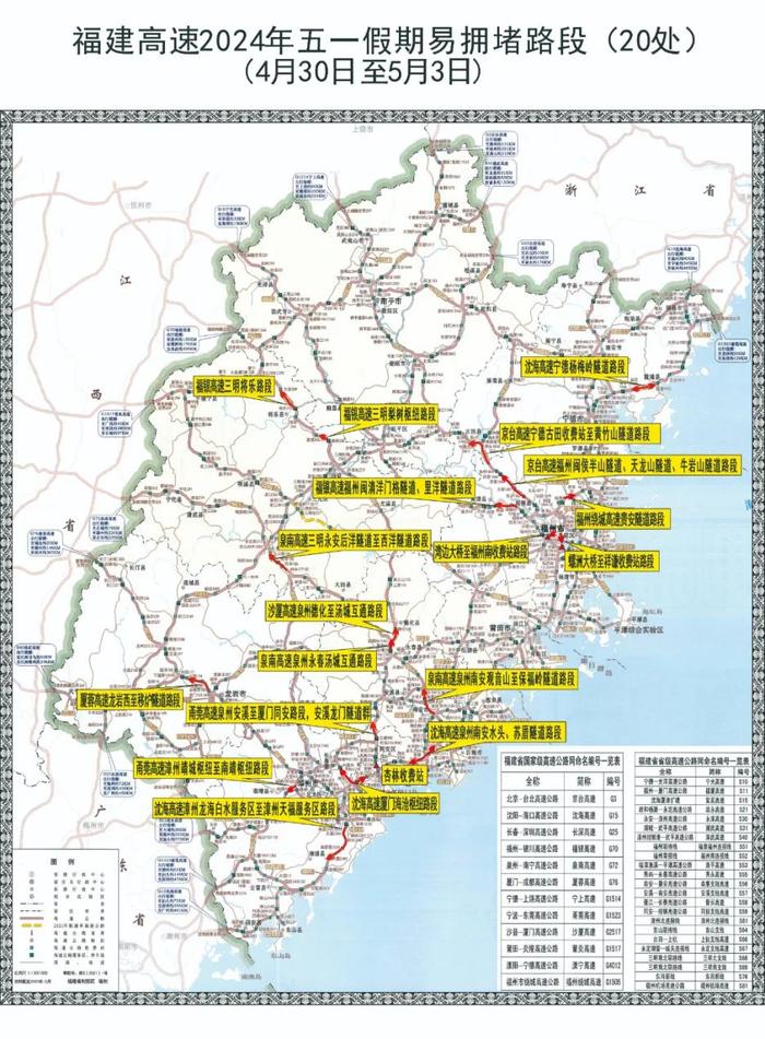 2024年五一假期福建省高速公路交通安全出行提示