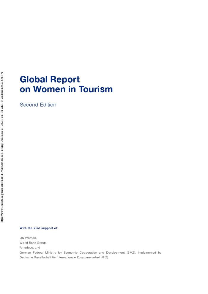 世界旅游组织：女性参与旅游业的全球报告（第二版）