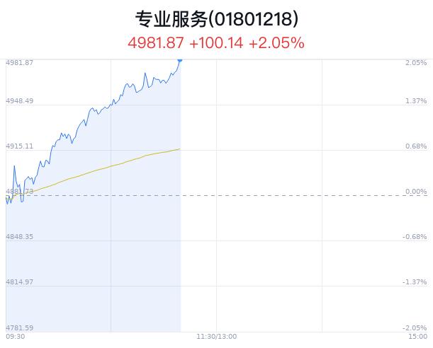 专业服务行业盘中拉升，安车检测涨9.58%