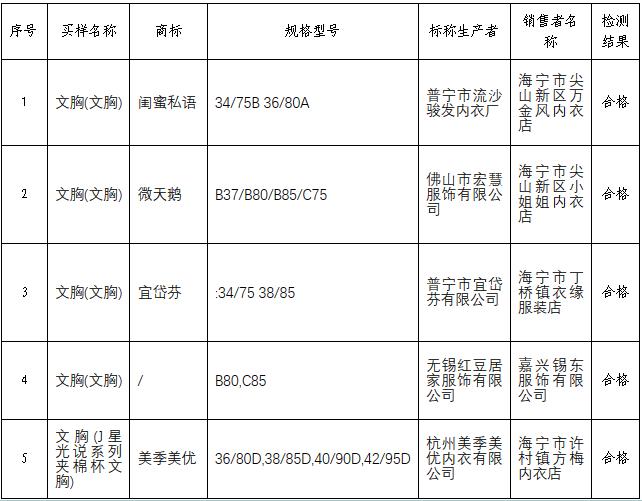 妇女用品（文胸、内衣）比较试验报告