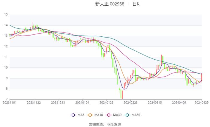 新大正：2024年第一季度净利润3940.48万元 同比下降16.85%