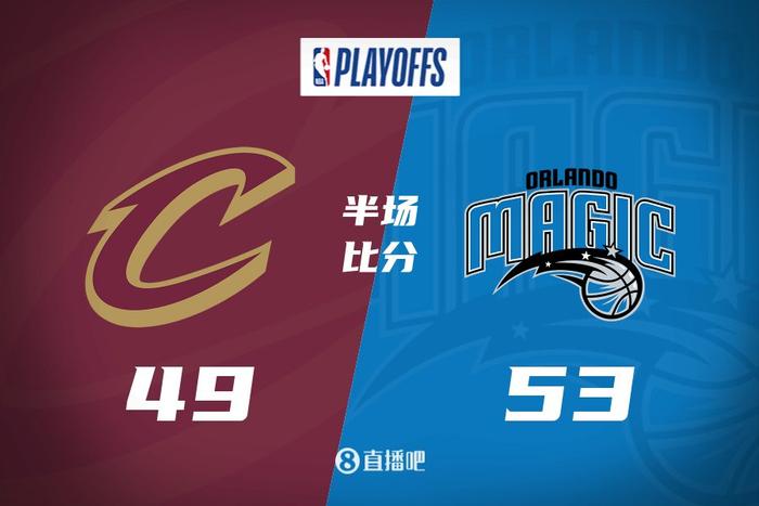 小瓦18分VS米切尔19分 上半场魔术主场53-49领先骑士