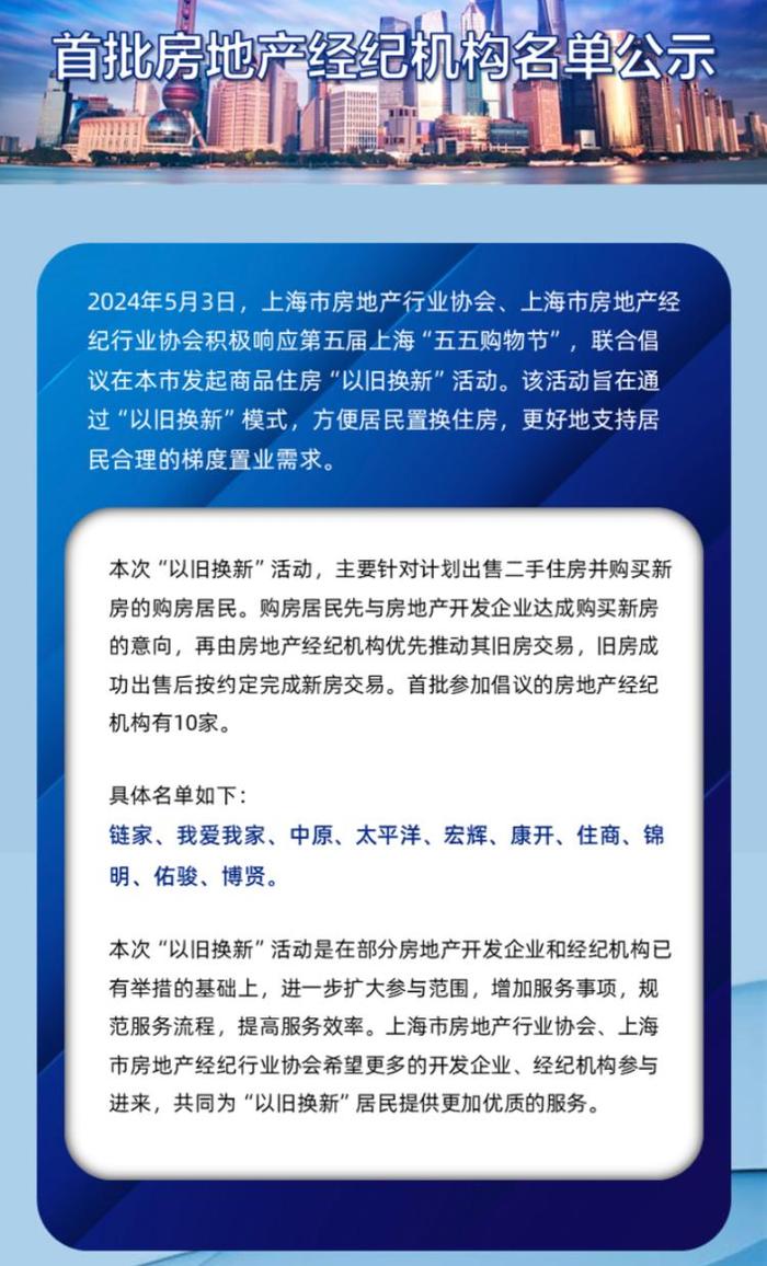 上海商品房“以旧换新”首批7个楼盘上线：多户型可选择，预计可提供较长置换周期