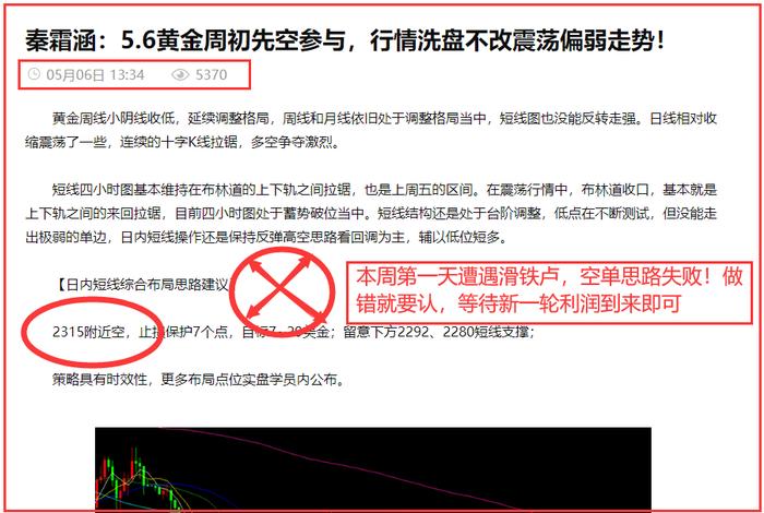 秦霜涵：5.7黄金日内低多积极跟进，洗盘力度加剧稳健为主！