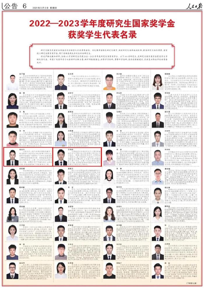 祝贺！山东这14名学子入选国家奖学金获奖学生代表名录