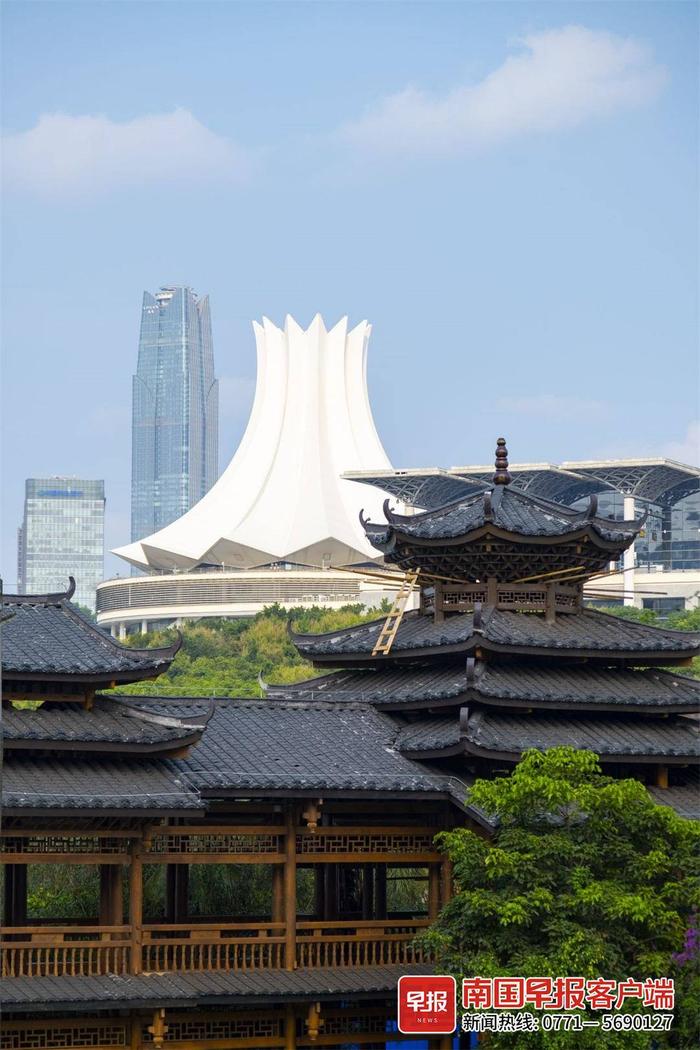 南宁民歌湖现风雨桥！市民又能“古今穿越”打卡了