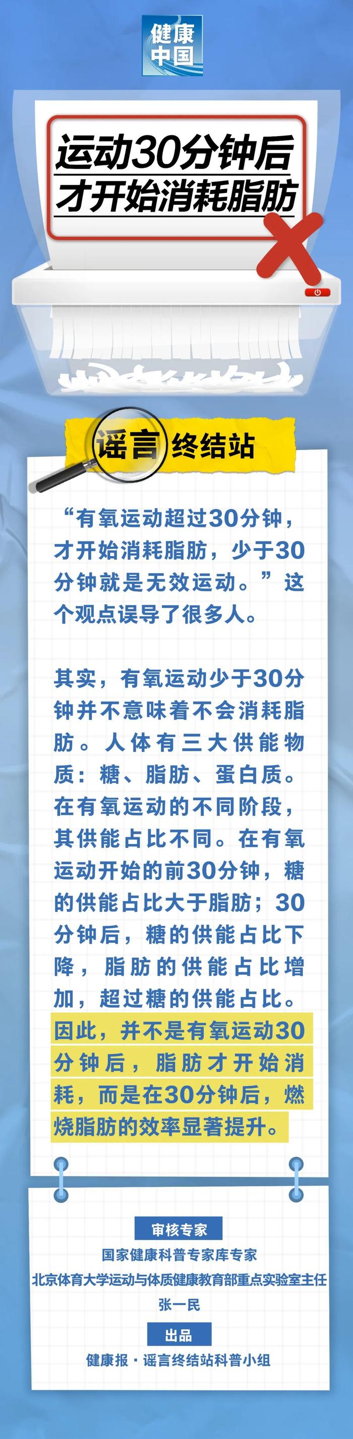 【谣言粉碎机】运动30分钟后才开始消耗脂肪……是真是假？