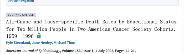 太现实！Lancet子刊10万国人10年研究：文化程度与过早全因死亡显著相关，收入是主要的中介因素