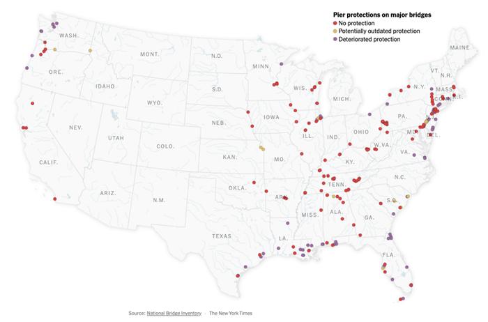 美国又一座桥被撞了！当地基础设施薄弱已成民众的一大担忧